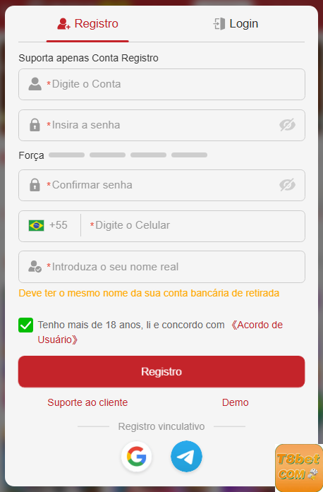 Experiência de Jogos t8bet.com